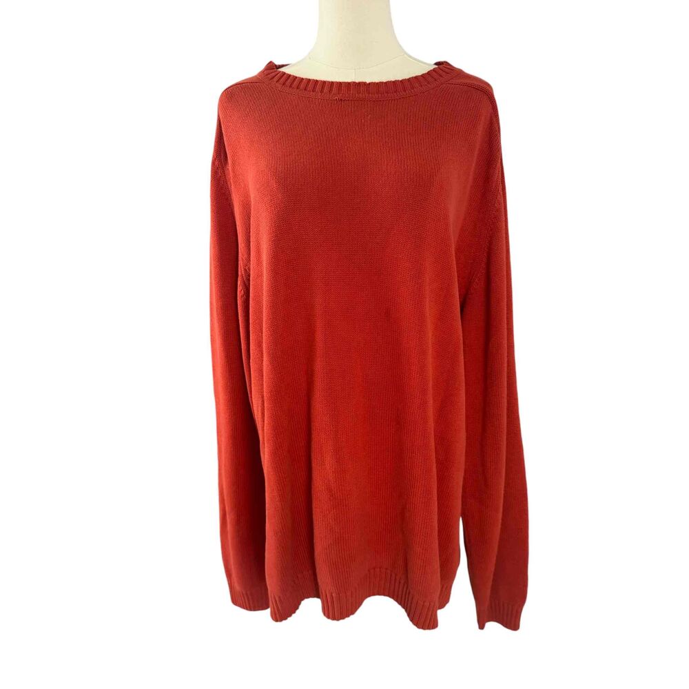 Saint Johns Bay Burnt Rust Orange Oversized Pullover Fall Sweater Earthy Boho XL - Picture 3 of 16